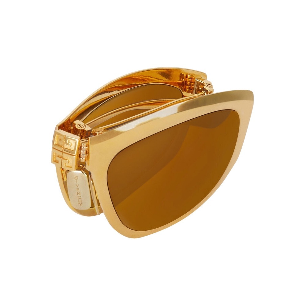GIVENCHY Gold Mirrored Trifold 57mm Cat Eye Unisex Sunglasses GV 7208/S - Picture 9 of 9